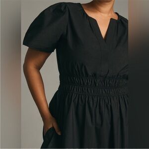 ANTHROPOLOGIE SOMERSET cotton maxi PLUS SIZED 1x  black